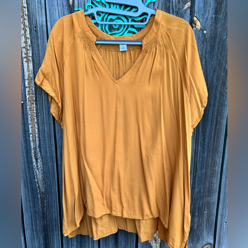 Old Navy Mustard Yellow Rayon Blouse